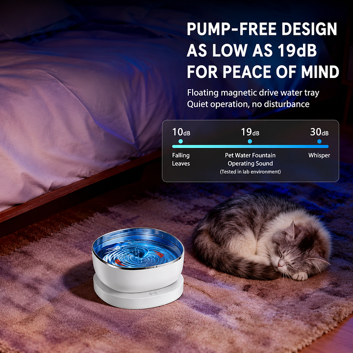 Magnetic Wireless Cat Water Fountain