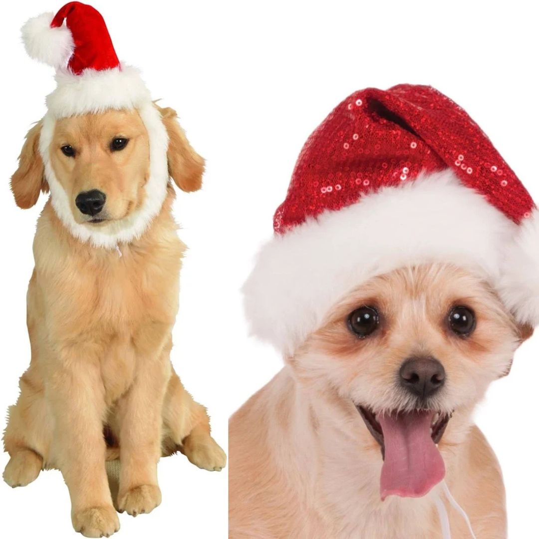 Santa Hat for Dogs – Adjustable Holiday Christmas Costume Cap