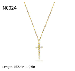 Zircon Cross Necklace