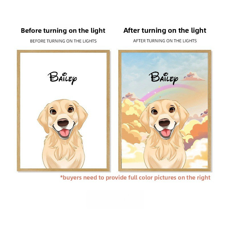 Pet Light Painting Photo Frame Table