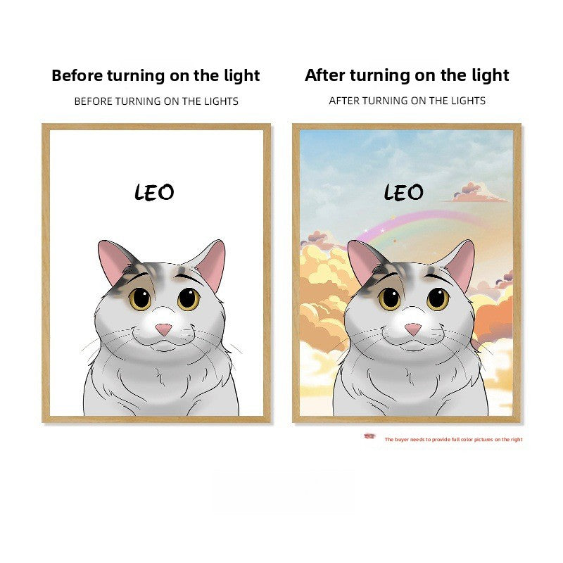 Pet Light Painting Photo Frame Table