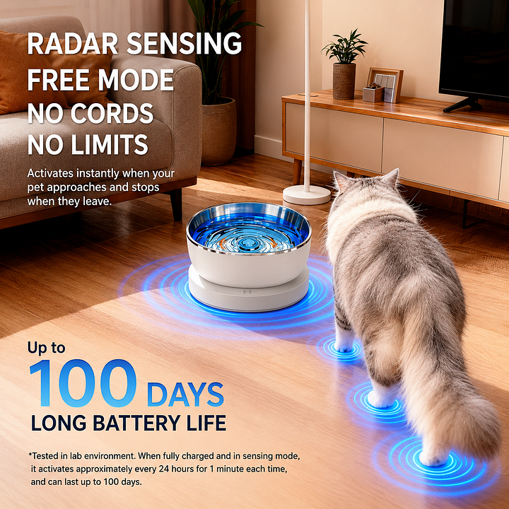 Magnetic Wireless Cat Water Fountain