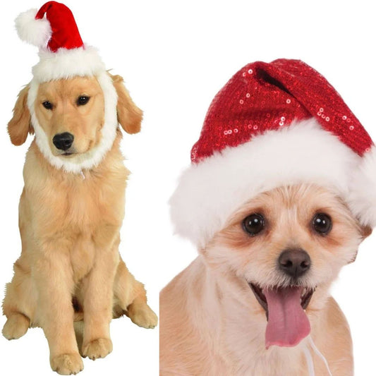 Santa Hat for Dogs – Adjustable Holiday Christmas Costume Cap