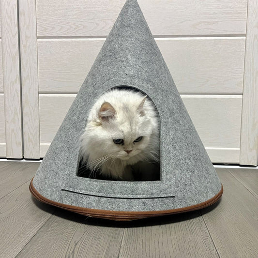 Scratch-Resistant Felt Cat Tent – Durable Indoor Cat Cave Bed