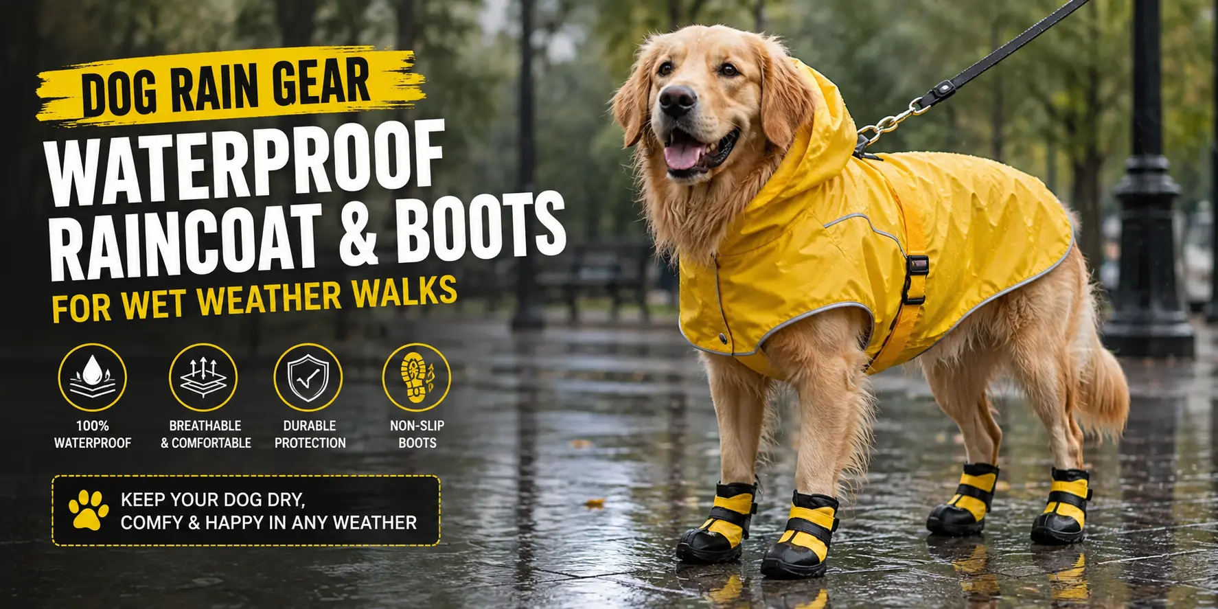 dog rain gear waterproof raincoat and boots for wet weather walks