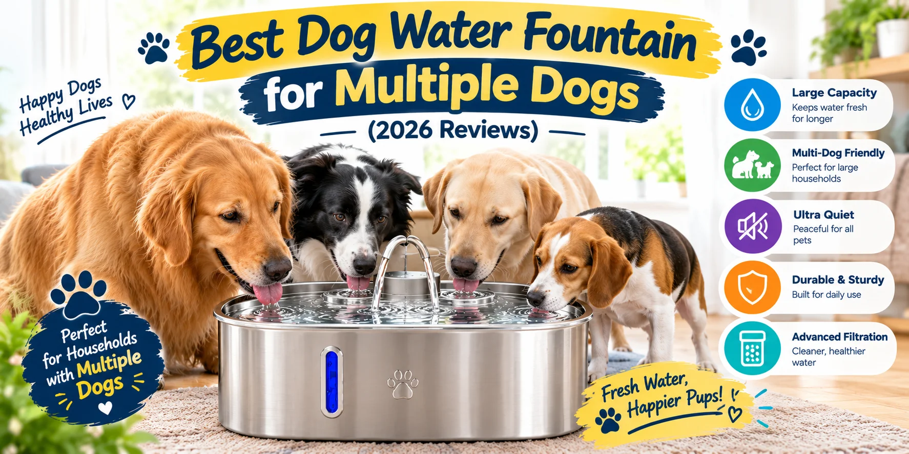 Best Dog Water Fountain for Multiple Dogs