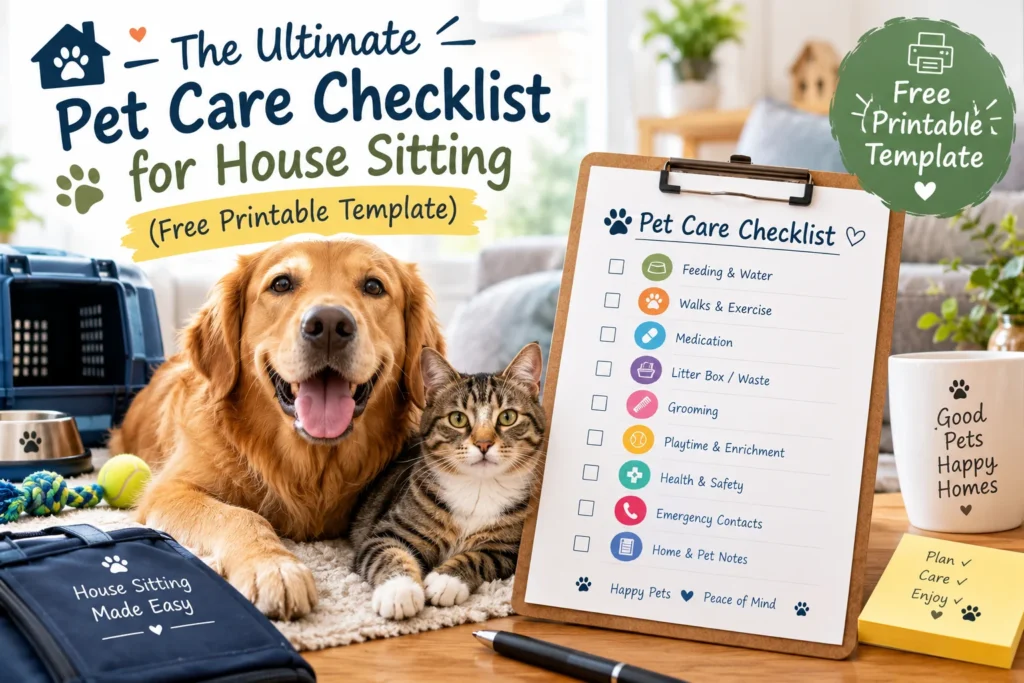 Pet Care Checklist for House Sitting