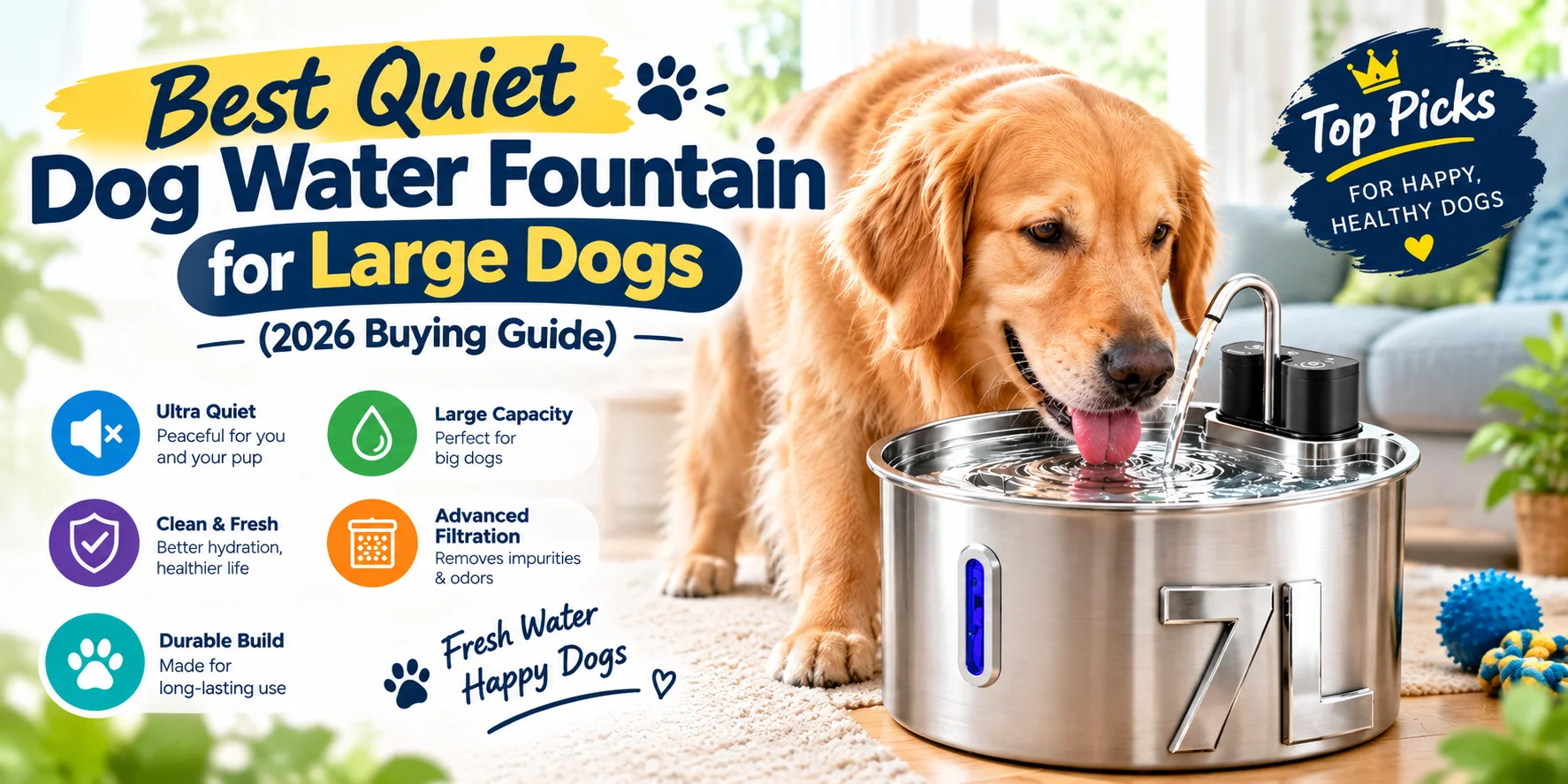 Best quiet dog water fountain for large dogs