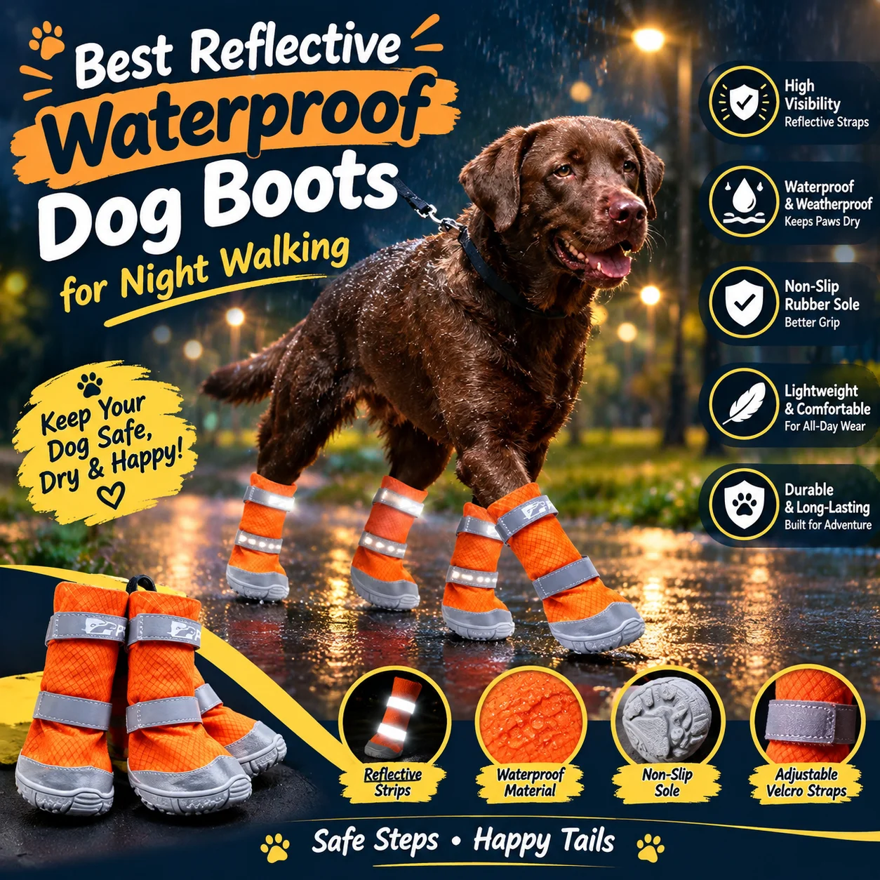 Best Reflective Waterproof Dog Boots for Night Walking