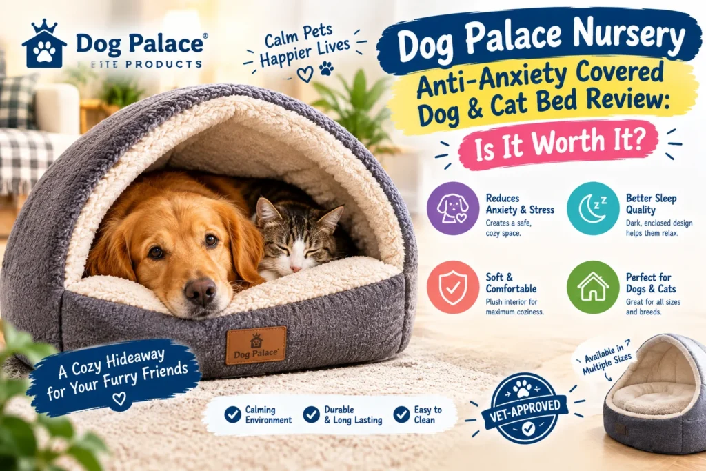 Dog Palace Nursery Anti-anxiety Covered Dog & Cat Bed
