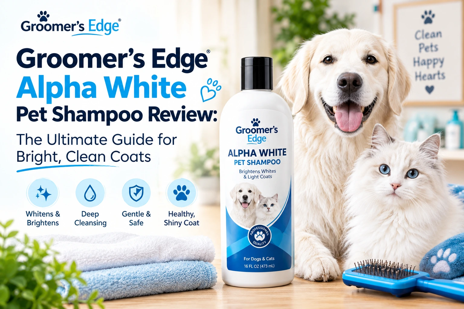 groomer's edge alpha white pet shampoo